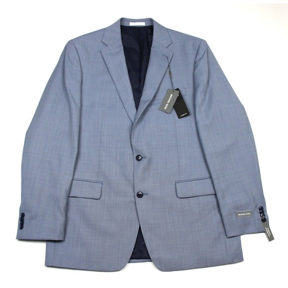 Michael Kors Other - Michael Kors Kidwell Suit Jacket Mens 42 L Light Blue Wool Classic Fit Stretch